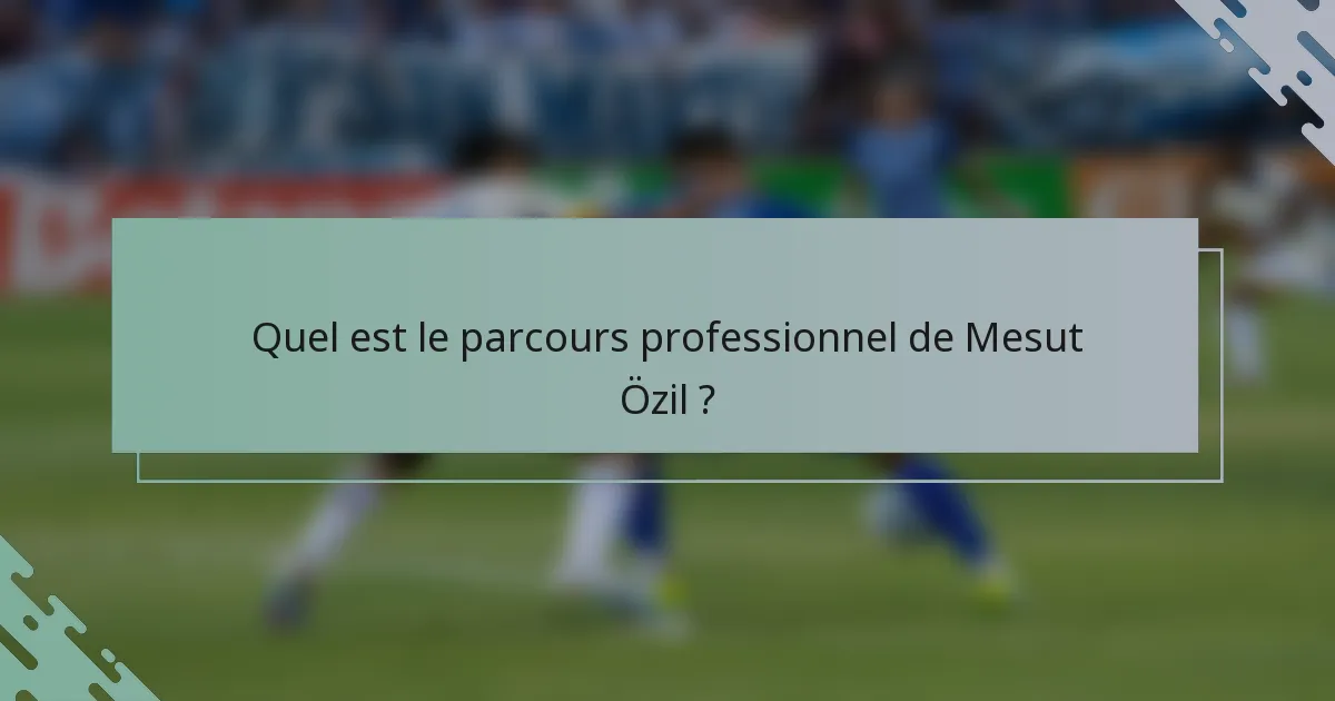 Quel est le parcours professionnel de Mesut Özil ?